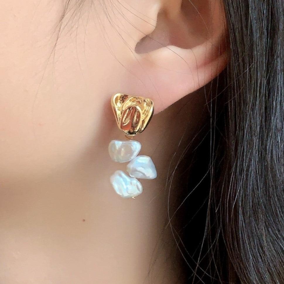 Buy now the beautiful Golden Rose Pearl Earrings from Amore Jewellery