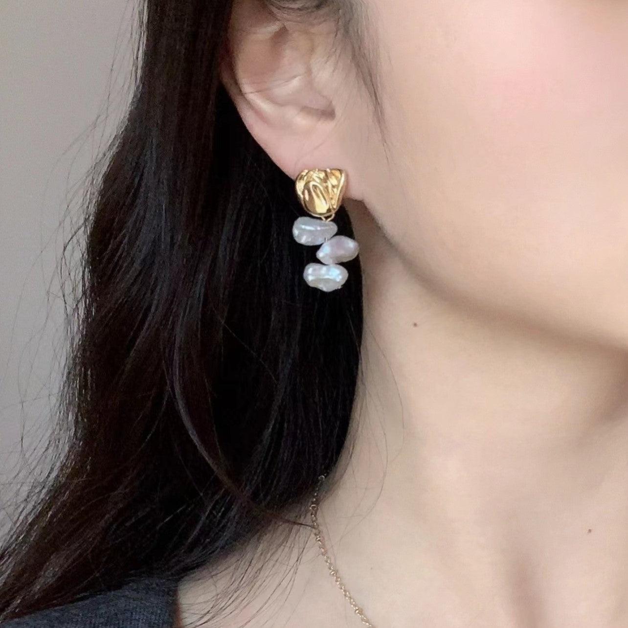 Buy now the beautiful Golden Rose Pearl Earrings from Amore Jewellery