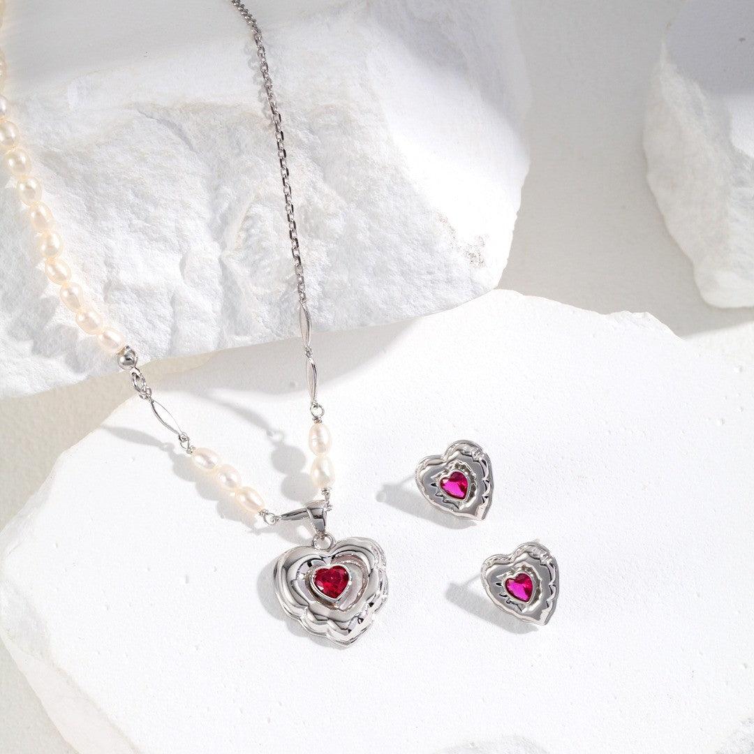 Buy now the beautiful Heart Balloon Earrings and Necklace set from Amore Jewellery