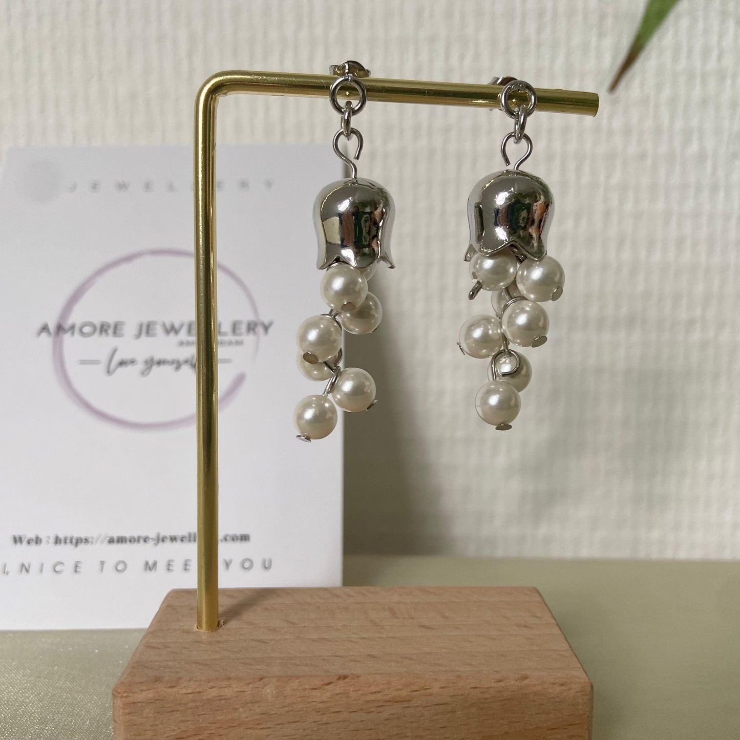 Buy now the beautiful Pearl Drops Earrings from Amore Jewellery