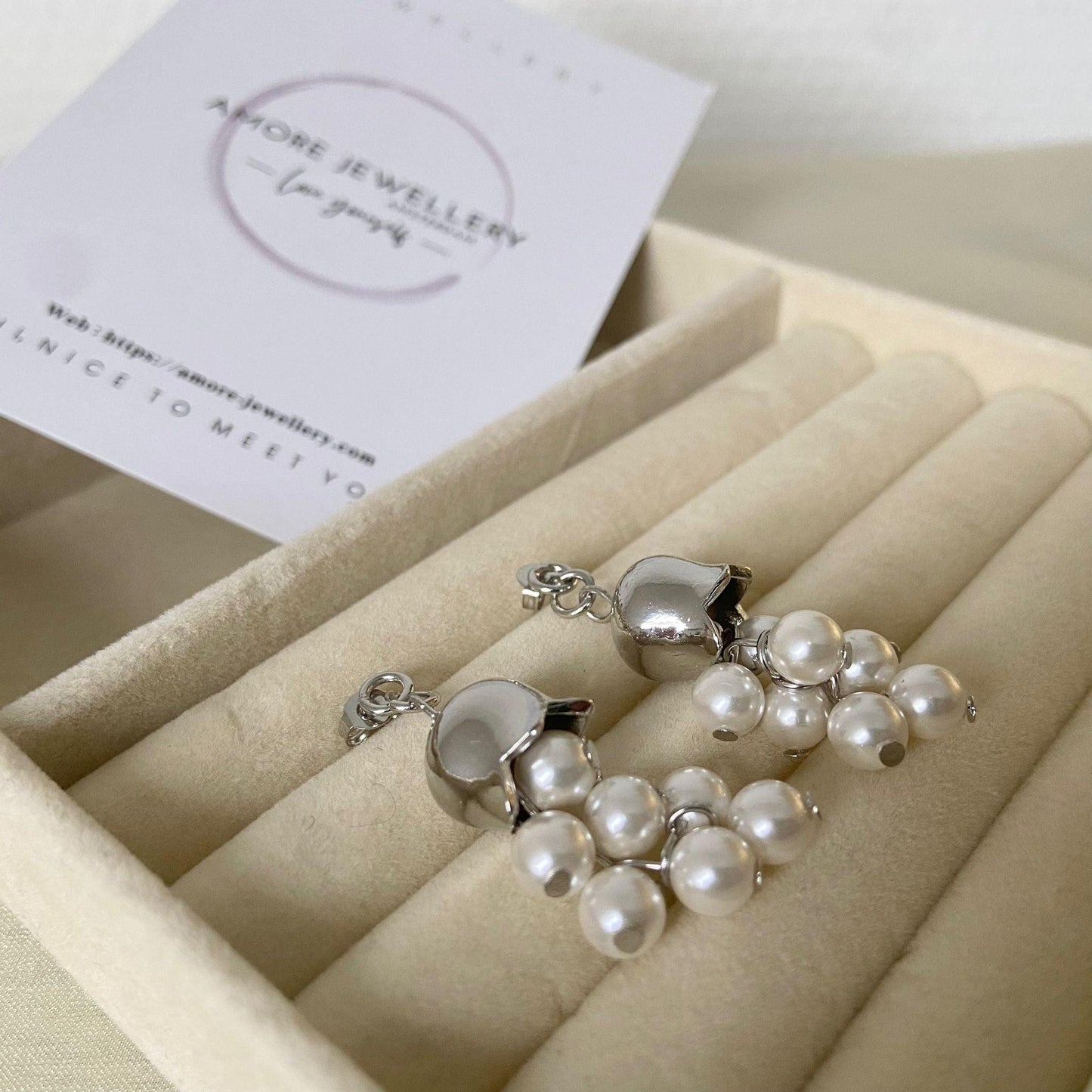 Buy now the beautiful Pearl Drops Earrings from Amore Jewellery